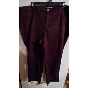 Avenue Burgundy Straight Leg Pants Sz 26